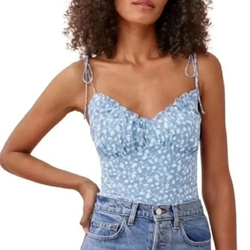 Reformation Robertson Floral Print Camisole size 12 B764 - Picture 5 of 8